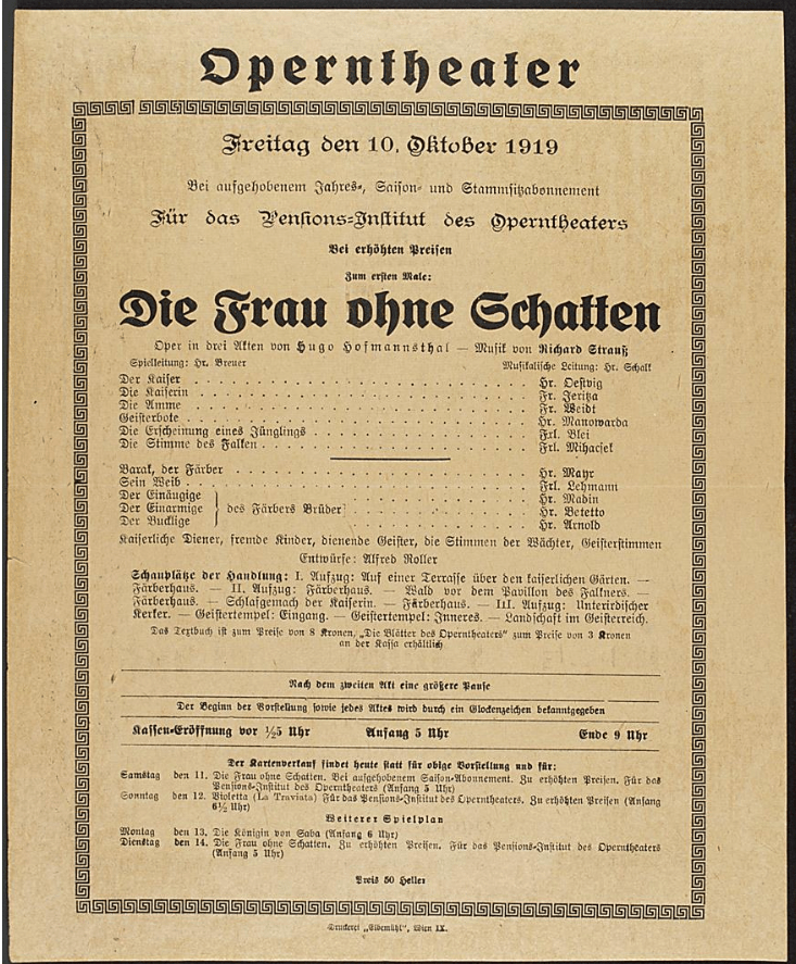 Three Fragments on Die Frau ohne&nbsp;Schatten